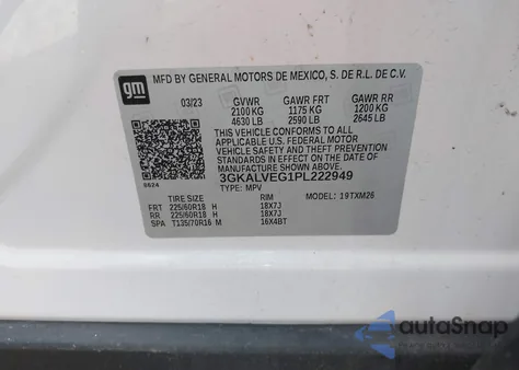 2023 GMC Terrain Awd Slt from USA, damaged, VIN 3GKALVEG1PL222949